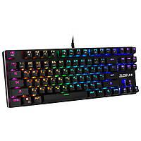 Механическая игровая клавиатура с подсветкой клавиш Zuoya X51 черная, Геймерская светящаяся клавиатура RGB