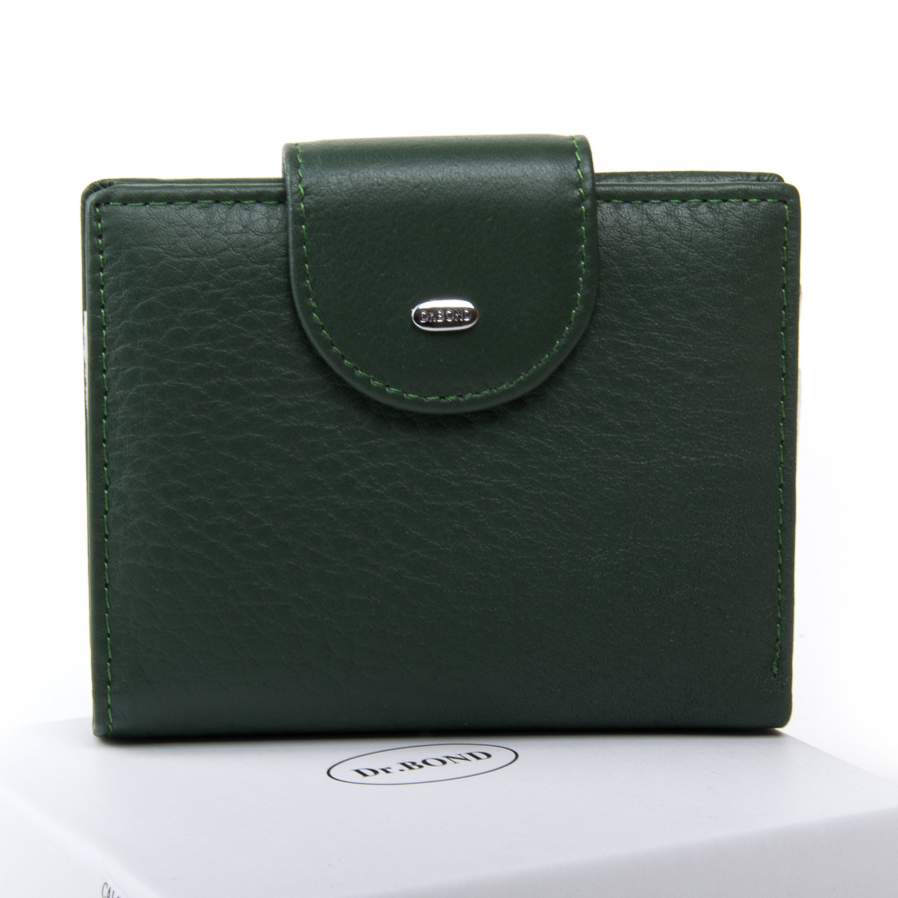 Жіночий шкіряний гаманець Classic DR. BOND WN-6 dark-green, фото 1