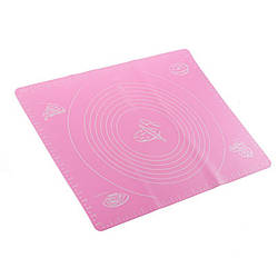 Килимок-підкладка для розкачування тіста 40*50 см, рожевий