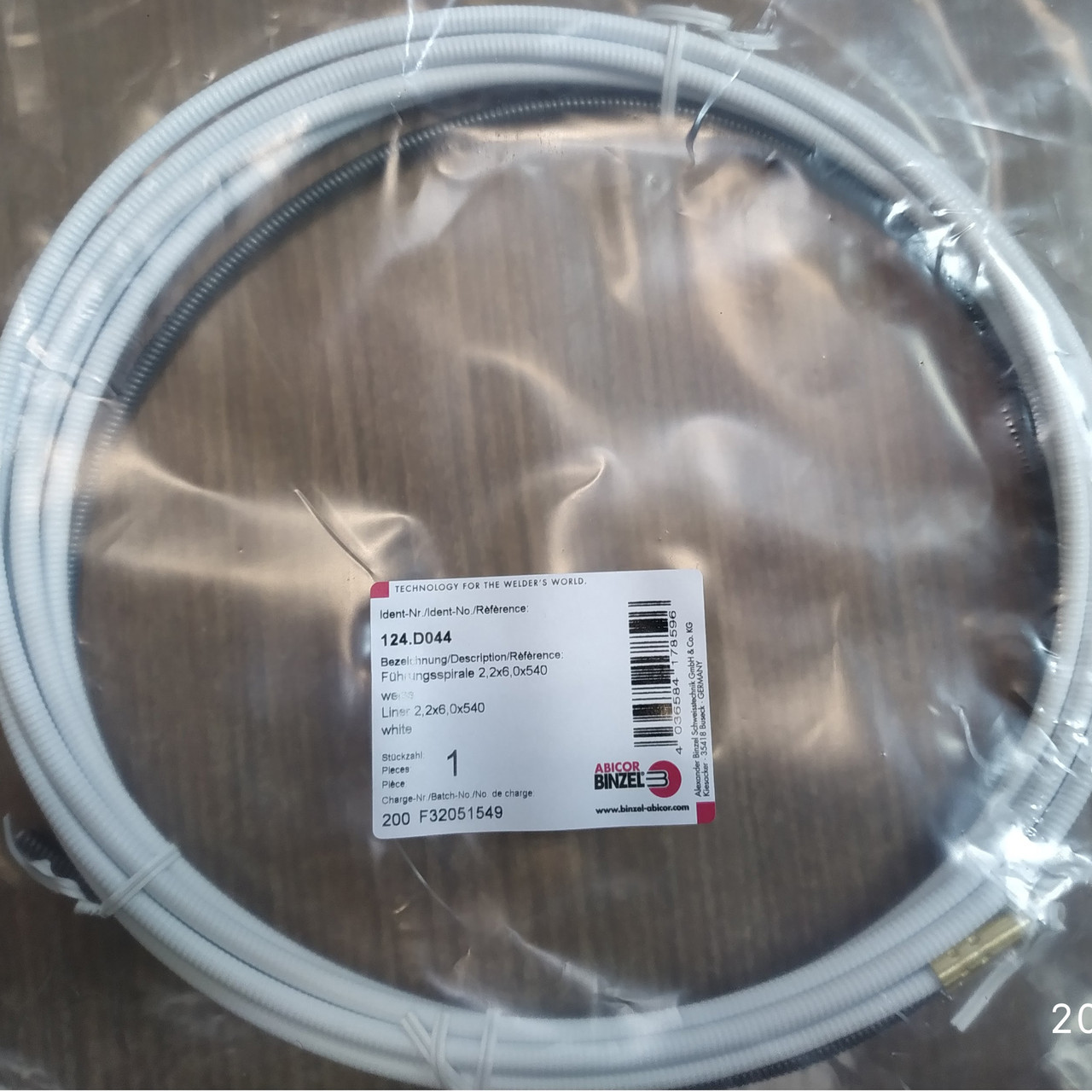 Спираль подаюча (біла) 2,2/6,0/540 для дроту D 1,4 - 1,6 мм (RF 45 / RF 45 GRIP / ABIMIG® 450 V / ABIMIG®