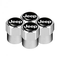 Ковпачки на ніпель з логотипом марки авто Jeep Alitek Short Silver Джип (4 шт)