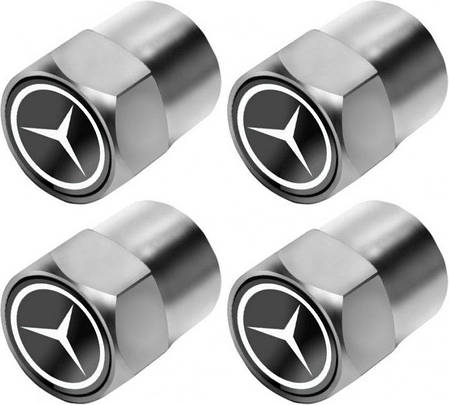 Ковпачки на ніпель для Mercedes Alitek Short Silver Мерседес (4 шт), фото 2