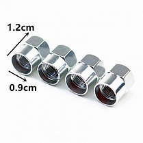 Ковпачки на ніпель для Mercedes AMG Alitek Short Silver Мерседес, 4 шт, фото 3