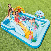 Надувний ігровий центр Intex 57161 Пригоди джунглів дитячий атракціон водний комплекс із басейном гіркою, фото 2