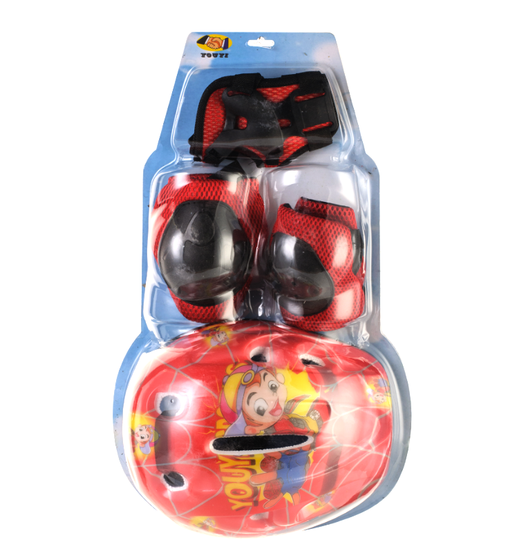 Youyi комплект дитячого захисту для катання на роликах із шоломом (червоний)