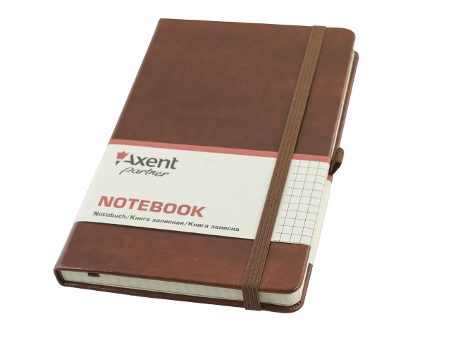Блокнот A5 96арк. кліт. карт. "Partner Lux" коричн. №8202-19-A/Axent/(18), фото 1