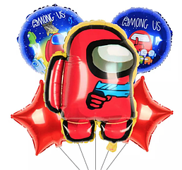 Набір куль 5в1 Among us, червоний