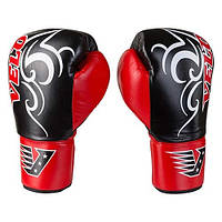 Боксерские перчатки Velo на шнуровке, кожа, 12oz, красно/черный VLS3-12R