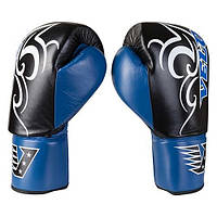 Боксерские перчатки Velo на шнуровке, кожа, 12oz, сине/черный VLS3-12B