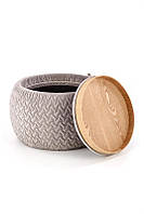 Пуф BONO попелястий з нішею (Halmar)