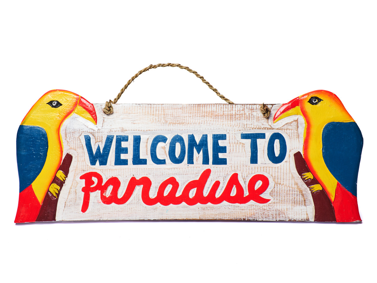 Вивіска настінна дерев'яна Welcome to paradise довжина 50 см