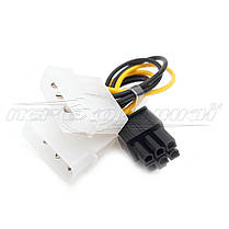 Кабель живлення для відеокарт 6 pin PCI-E to 2x Molex, 14 см, фото 6