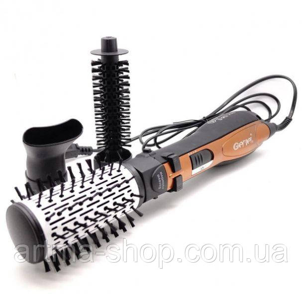 Фен-щітка Kemei стайлер для волосся, 3 режими, Потужність 1000 Ват, Ceramic, 3 насадки GM-4828