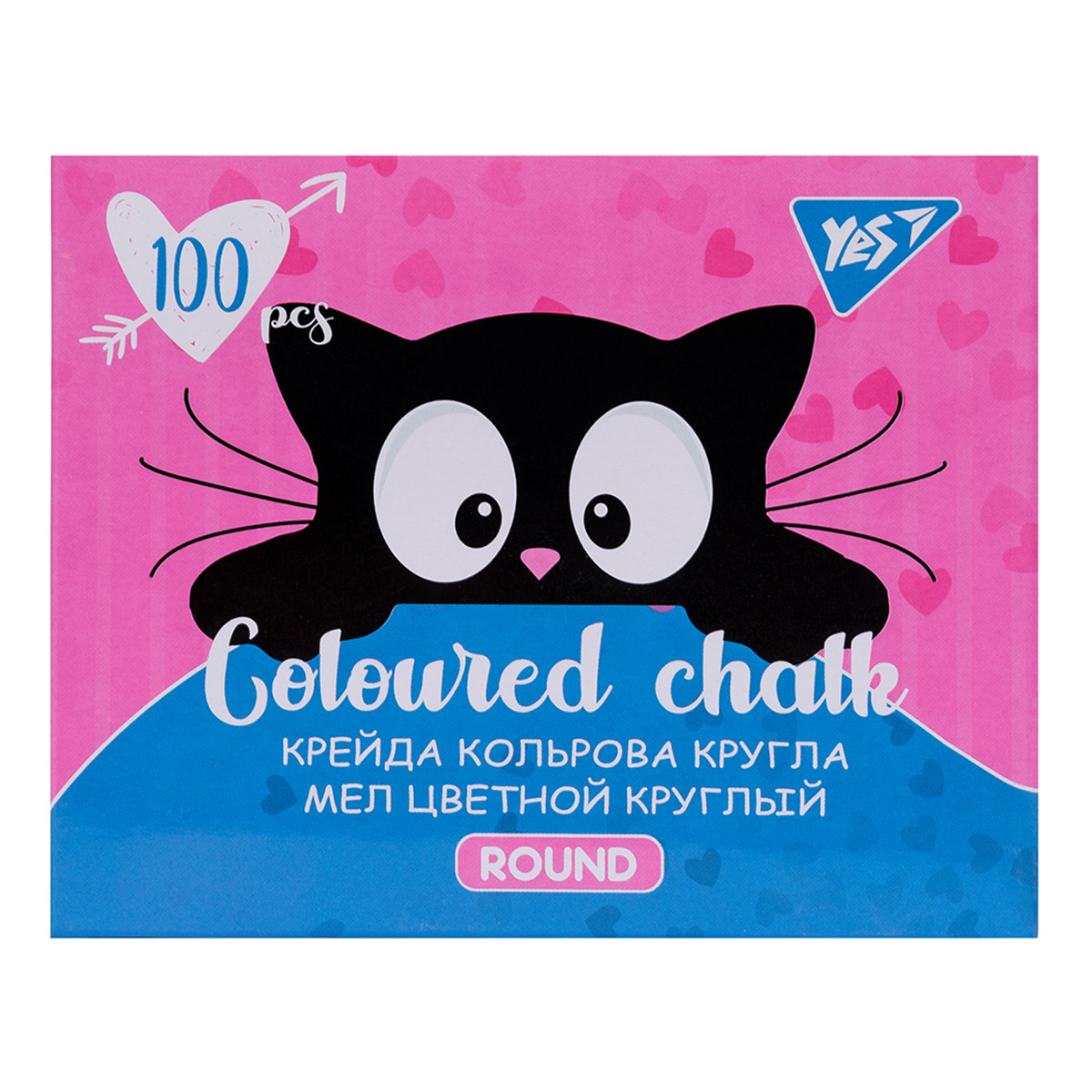 Крейда кольорова YES кругла 100 шт. "Meow"