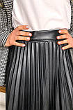 ✔️ Жіноча шкіряна спідниця плісе міді 42-48 розміру різні забарвлення, фото 3