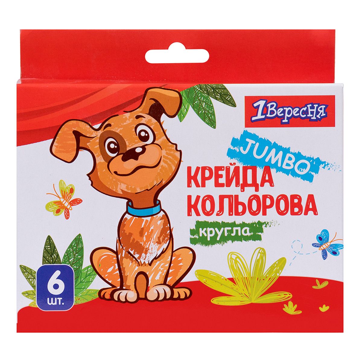 Крейда кольорова 1Вересня 6 шт. JUMBO "Zoo Land"