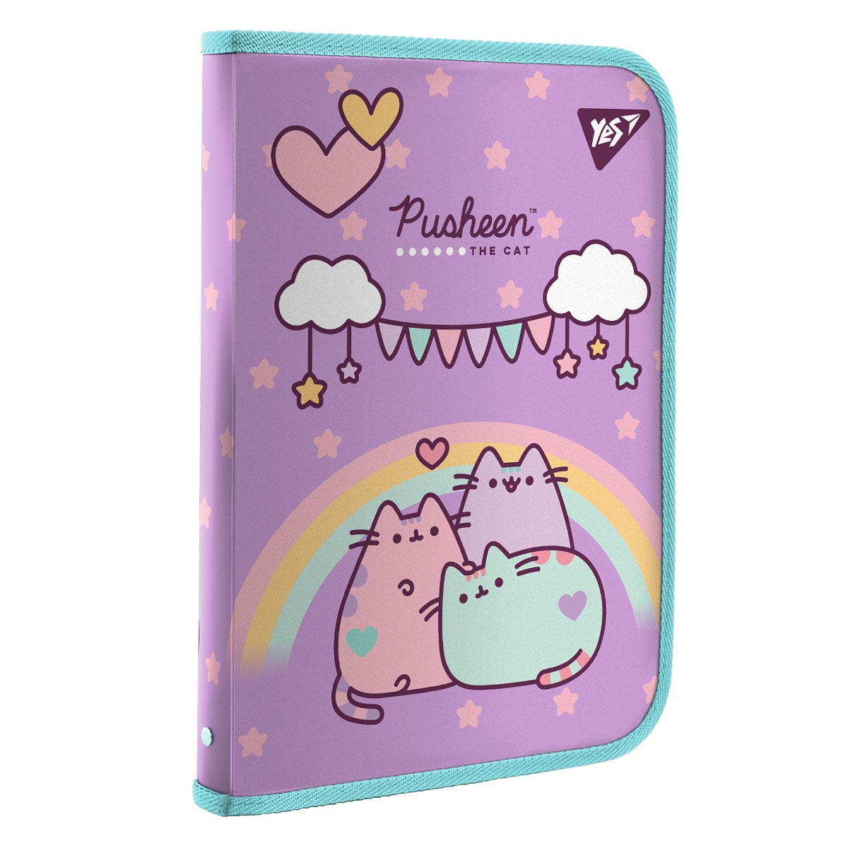Папка факультативна YES пласт. на блискавці FC "Pusheen" з внутр. кишенею