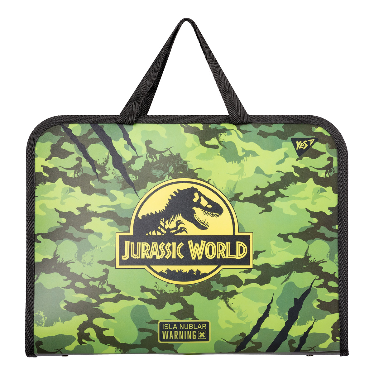 Папка-портфель YES на блискавці з тканинними ручками "JURASSIC WORLD"