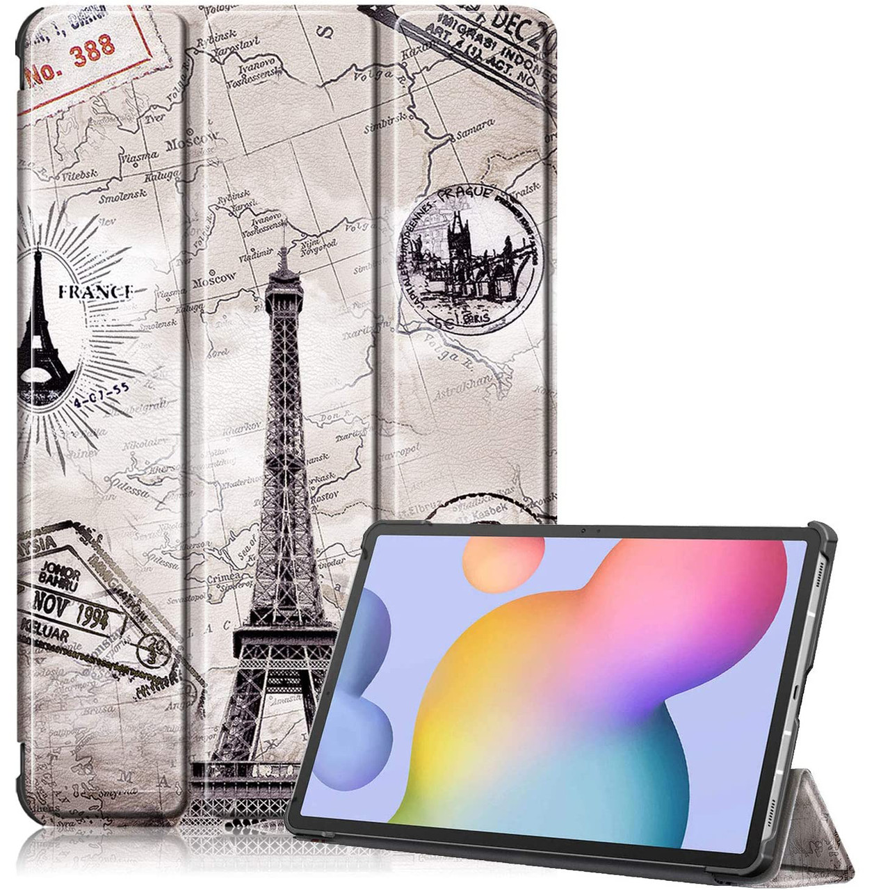 Чохол-книжка Colored Cover для Samsung Galaxy Tab S7 Plus 12.4 T970 / T975 (Wake / Sleep) Eiffel Tower