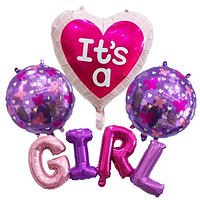 Готовий Набір куль "Girl" (3 кульки і напис Girl)