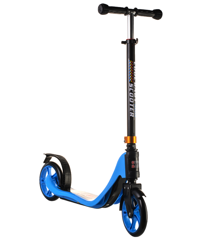 Scooter Cool Baby дитячий двоколісний самокат з підніжкою (блакитний), фото 1