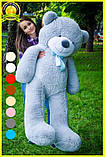 Великий плюшевий ведмідь М'яка іграшка Самий величезний плюшевий ведмедик в Подарунок для дівчини 160 см Сірий, фото 3