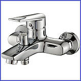 Змішувач для ванни Короткий литий З Душем Поворотним перемикачем Cron Sirius Chr-009 Euro, фото 2