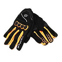 Мотоперчатки VEMAR VE 190 чорні з жовтогарячим, розмір XS