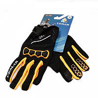 Мотоперчатки VEMAR VE 190 чорні з жовтогарячим, розмір M