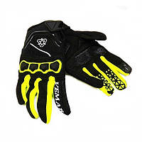 Мотоперчатки VEMAR VE 190 чорні із салатовим, розмір XS