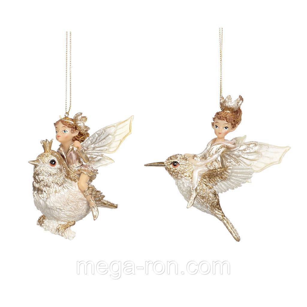 Ялинкова іграшка Фея на птицею 11cm Goodwill (ціна за 1 штуку), фото 1