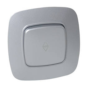 Вимикач прохідний 1-клавішний срібло ELA