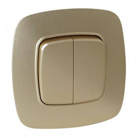 Вимикач 2-клавішне золото ELA