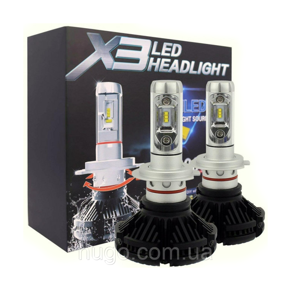 Комплект автомобільних LED ламп, 2 шт, X3-H11 / Автомобільні світлодіодні лампи / Лампи для автомобіля