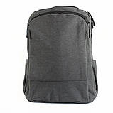 Міський стильний сірий рюкзак з USB-зарядкою та відділенням під ноутбук, рюкзак із зарядкою для телефона, фото 3