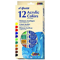 Набор акриловых красок "El Greco", 12 цв.*12 мл, глянцевые, C.Kreul