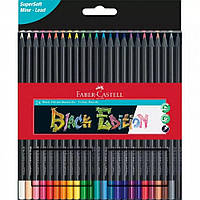 Набор цветных трехгранных карандашей Black Edition (116424), 24 цвета, картон. упаковка, Faber-Castell