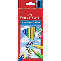 Набор цветных трехгранных карандашей "Triangular Jumbo" (116520), 20 цв. + точилка, картон. упаковка,