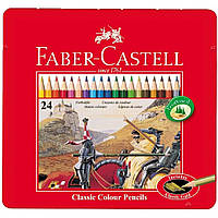 Набір кольорових олівців "Лицар" (115845), 24 кол., мет. пенал, Faber-Castell