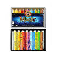 Набор цветных карандашей "Magic", 23 цв.+блендер, мет. пенал, Koh-i-Noor