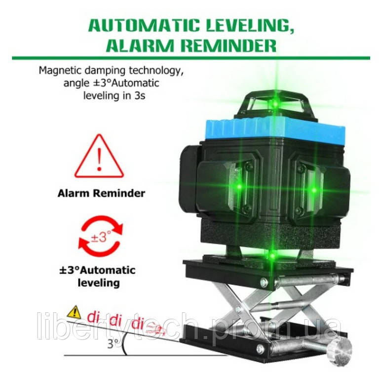 Лазерный уровень 4D 16 линий зеленый луч самонивелирующийся осепостроитель ZEAST - фото 4 - id-p1434259091