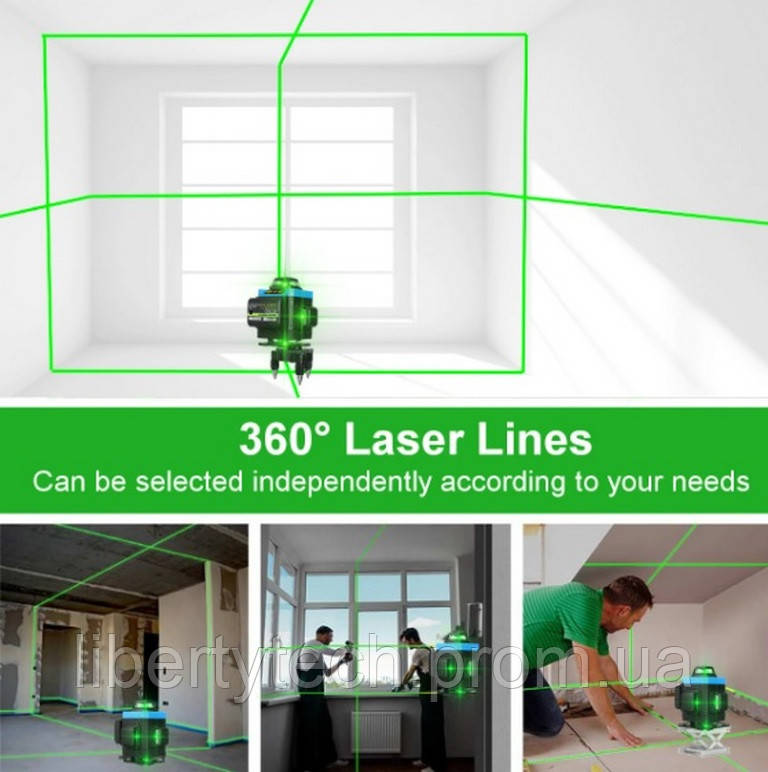 Лазерный уровень 4D 16 линий зеленый луч самонивелирующийся осепостроитель ZEAST - фото 8 - id-p1434259091