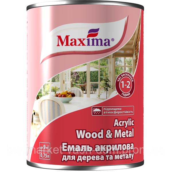 Эмаль акриловая для металла и дерева TM "Maxima" (шелковисто-матовая) мятная - 0,75 кг. - фото 1 - id-p1434511970