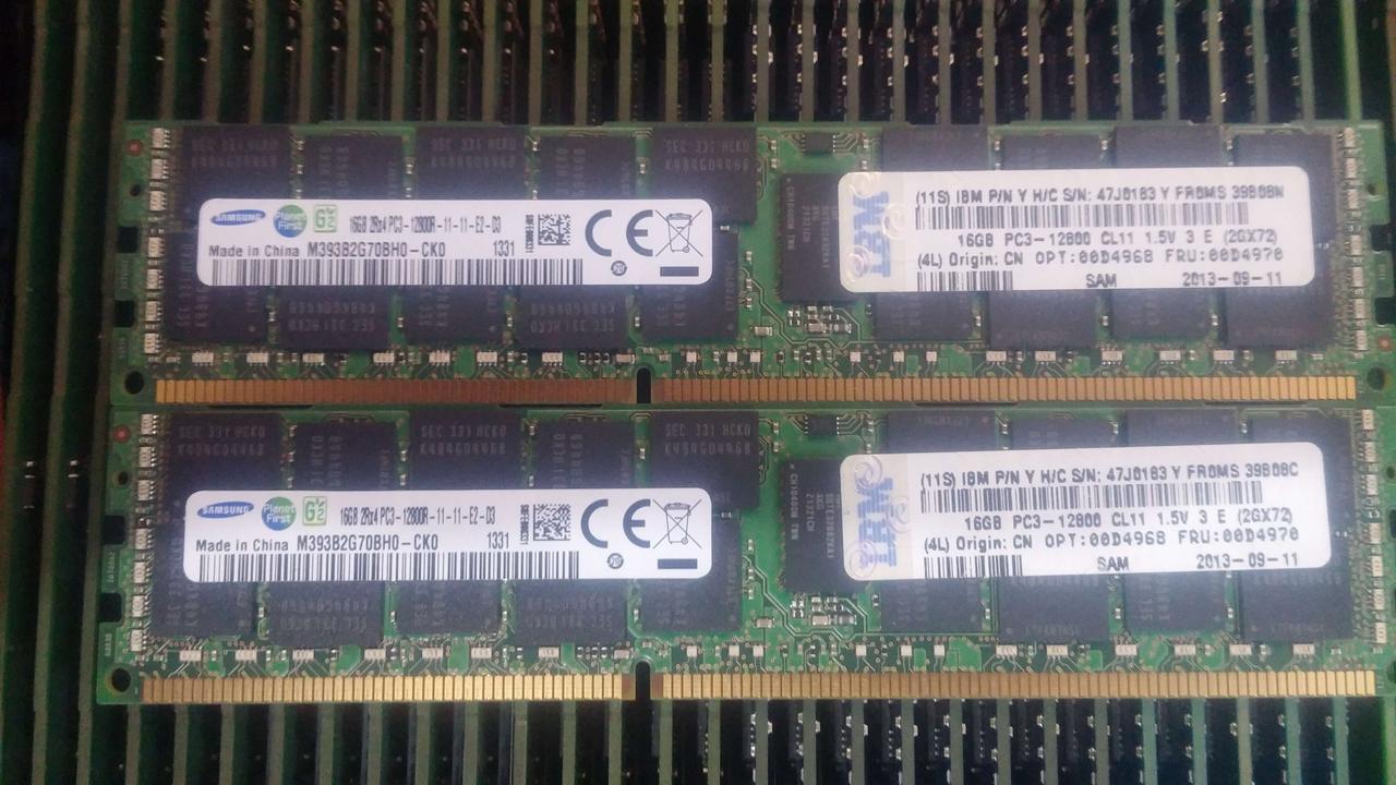 32Gb 2x16gb DDR3 1600 PC3 12800R 2Rx4 Samsung RAM Серверна пам'ять