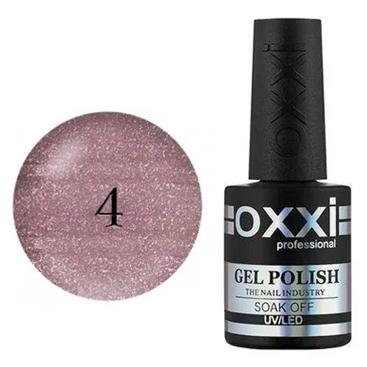 Гель-лак Oxxi Professional Glory №004 (рожево-ліловий з шиммерами, магнітний), 10мл, фото 1