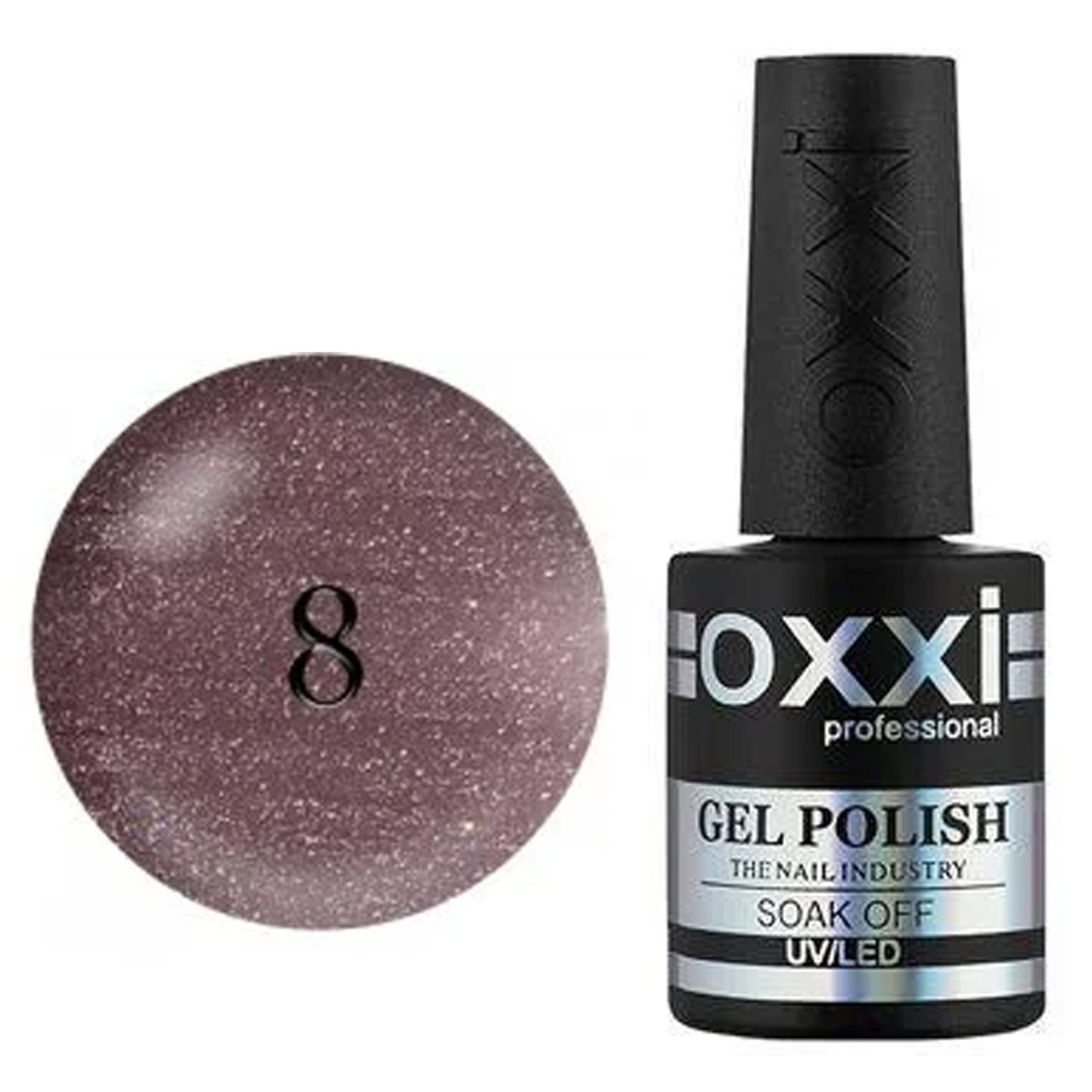 Гель-лак Oxxi Professional Glory №008 (м'який рожевий з шиммерами, магнітний), 10мл, фото 1