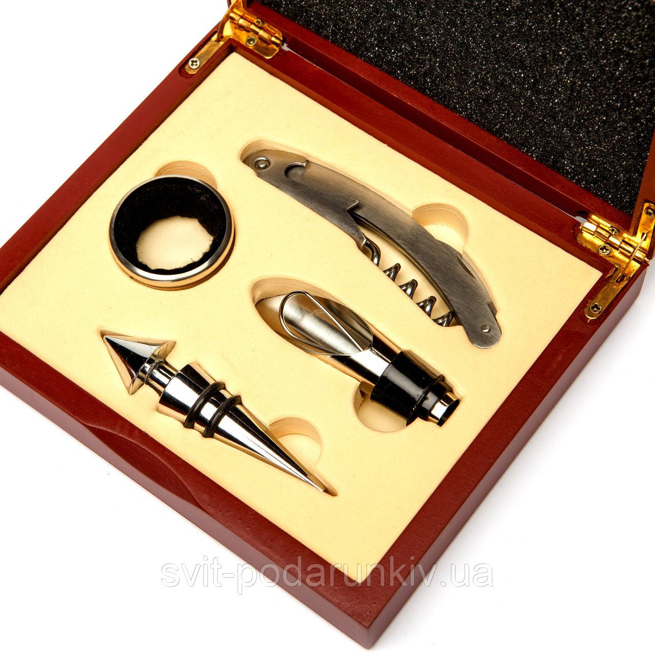 Набір для вина в подарунковій коробці з дерева 3022SF, фото 1