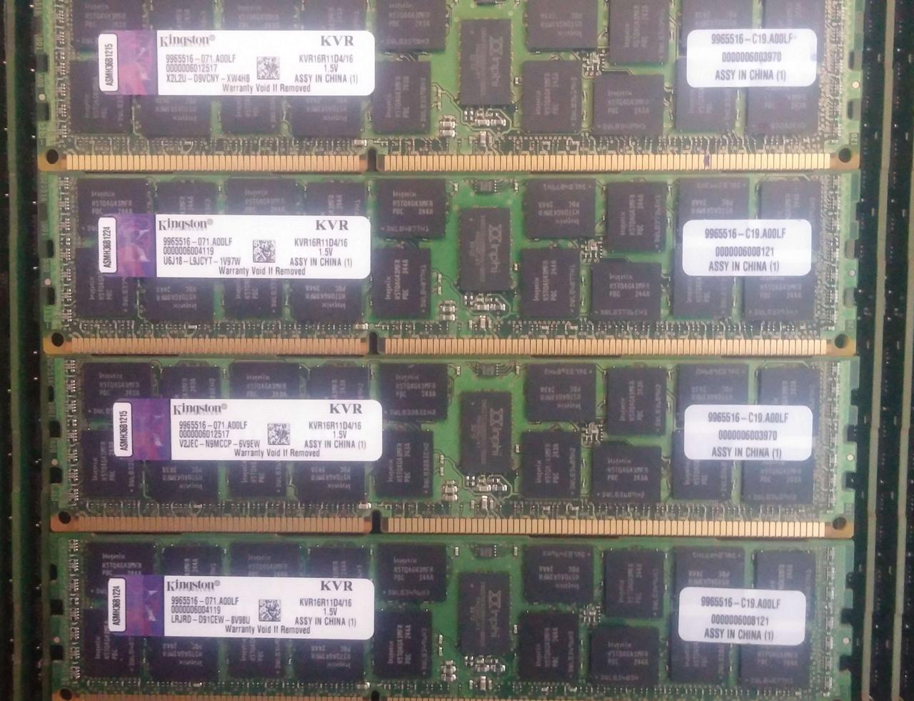 64Gb 4x16gb DDR3 1600 PC3 12800R 2Rx4 Kingston RAM Серверна пам'ять