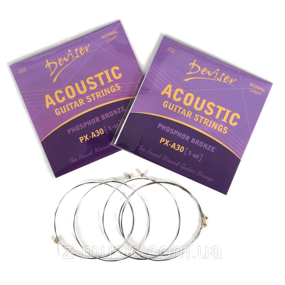 Перша (1-я) струна для акустичної гітари Deviser PX-A30-1 (0.11), фото 1