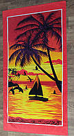 Полотенце махровое 100% Cotton "Ночной пляж".Beach towel Night beach